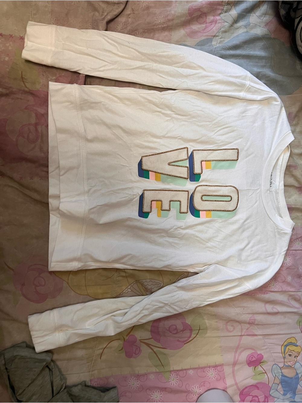 Arizona Jean Company White Long Sleeve Tee with Gold Trim